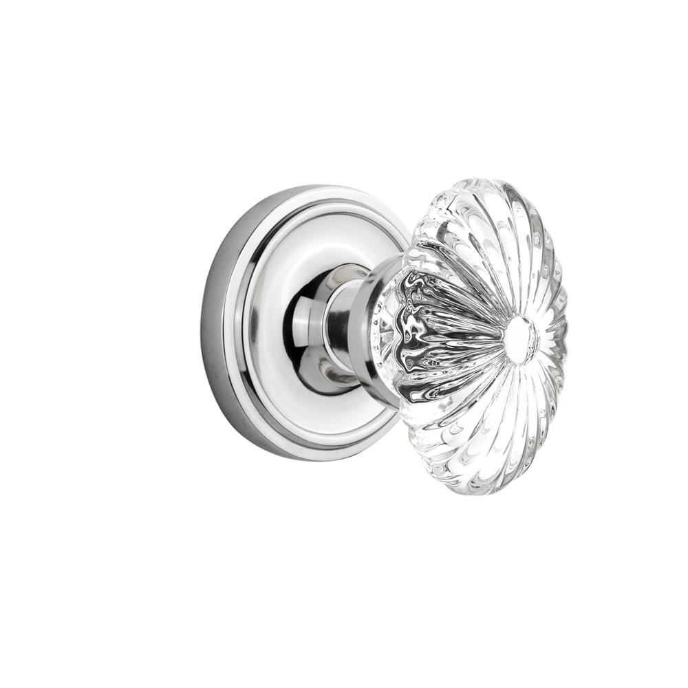 Nostalgic Warehouse CLAOFC Single Dummy Classic Rose with Oval Fluted Crystal Knob in Bright Chrome